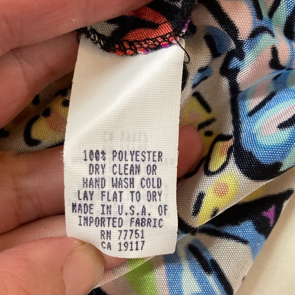 BETSY JOHNSON | Boho 🌸 multicolor Angel Wing Bell Sleeve Mini Dress size 8 - Picture 10 of 14